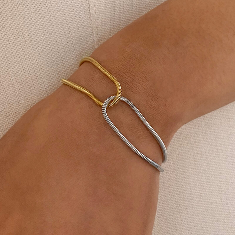 Versatile 18K Gold Stainless Steel Gold&Silver Color Chain Bracelet For Unisex Waterproof Anti Allergic Jewelry Gift - Image 2