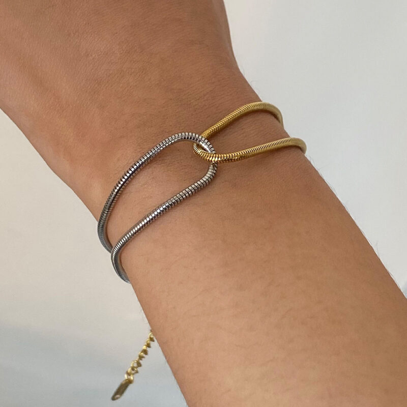 Versatile 18K Gold Stainless Steel Gold&Silver Color Chain Bracelet For Unisex Waterproof Anti Allergic Jewelry Gift - Image 3