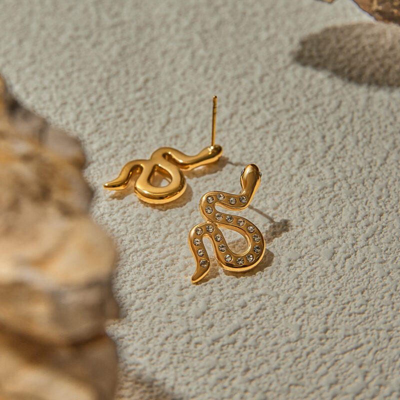 J&D Smooth Earrings 18k PVD Gold Plated Color Earrings for Women - Image 4