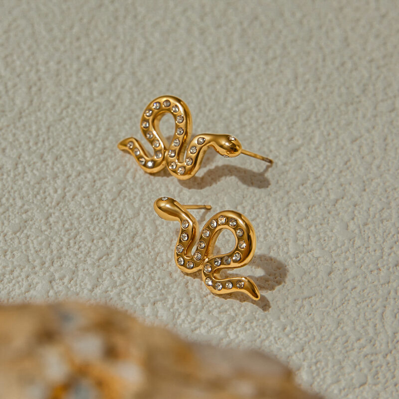 J&D Smooth Earrings 18k PVD Gold Plated Color Earrings for Women - Image 3