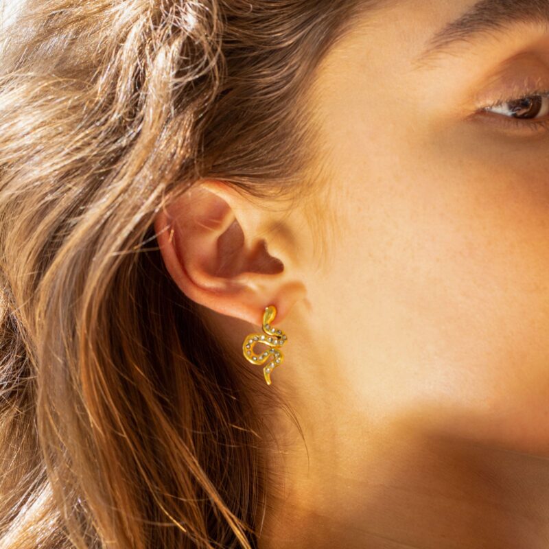 J&D Smooth Earrings 18k PVD Gold Plated Color Earrings for Women - Image 2
