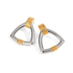 Retro fashion 18k gold stainless steelrib geometric earrings earrings