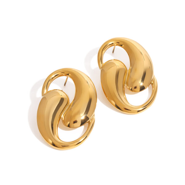 Minimalist  18K gold stainless steel chubby irregular earrings