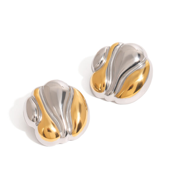 18K gold stainless steel/gold and silver earrings