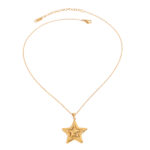 18k gold  PVD stainless steel gold  and silver color   smooth star necklace