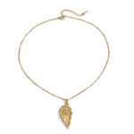 Ladies luxury retro 18K gold stainless steel+white diamond diamond moon star half love clip bead chain necklace