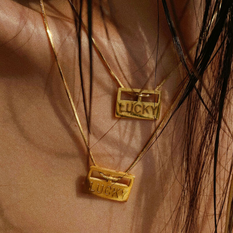 J&D Modern 18k Gold Stainless Steel Pendant Necklace Lucky Charm Envelop High Polished Fashion Jewelry - Image 5