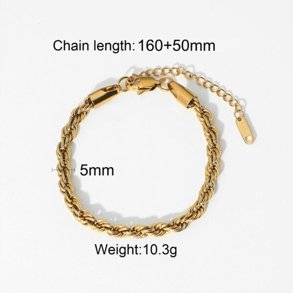 Youthway 2023 NEW Stainless Steel Metallic Texture Snake Chain Cuban Chain Bracelet For Woman Waterproof Jewelry Bijoux Men - Image 6