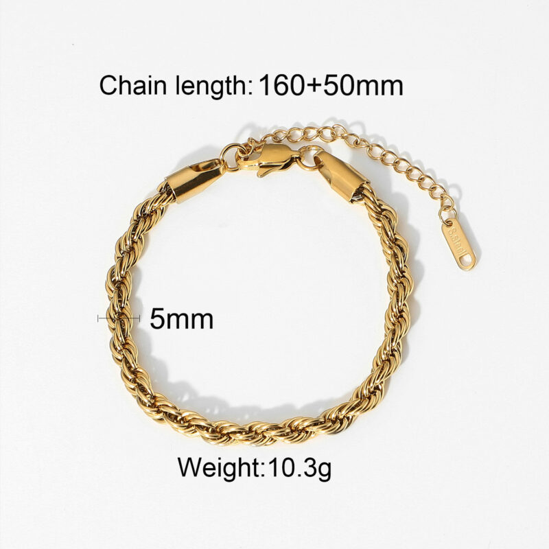Youthway 2023 NEW Stainless Steel Metallic Texture Snake Chain Cuban Chain Bracelet For Woman Waterproof Jewelry Bijoux Men - Image 6