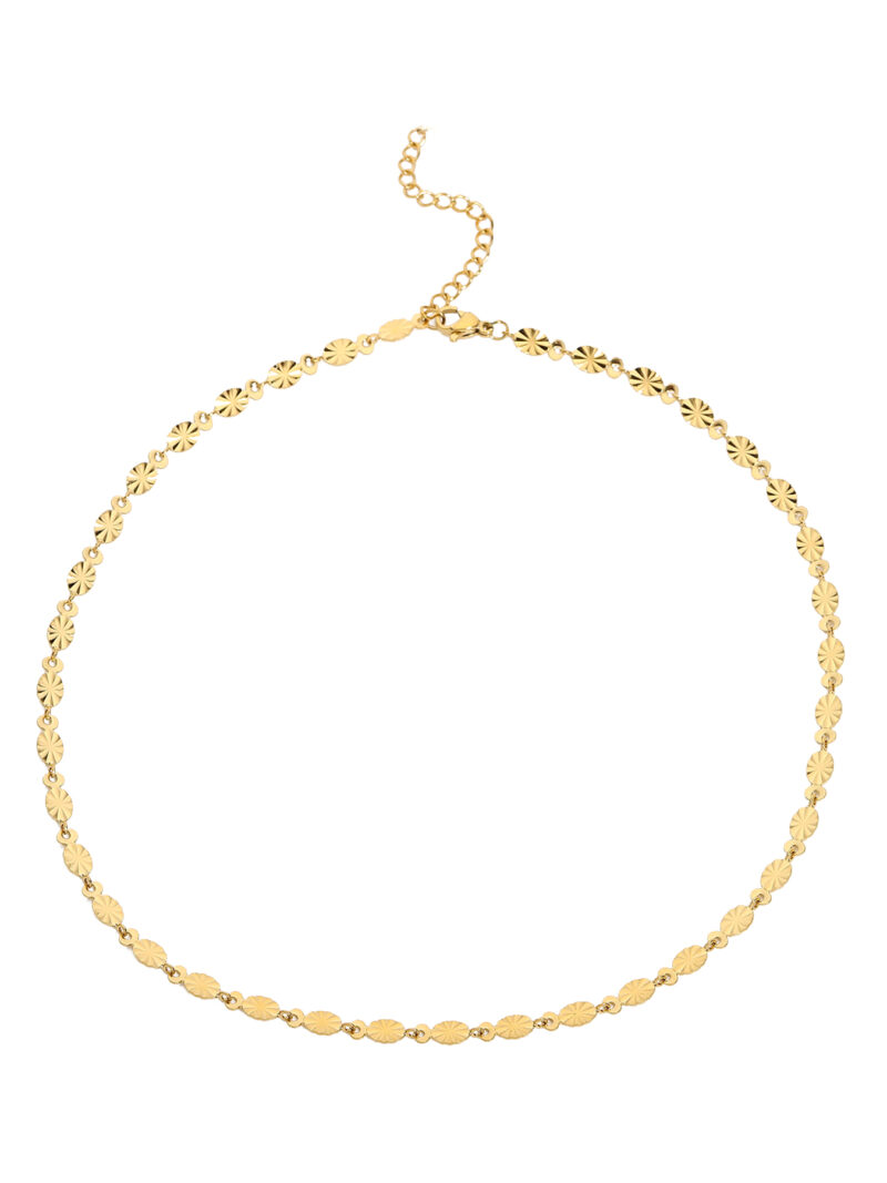 Vintage Oval Chain Necklace Daily Jewelry 18K Gold Plated Stainless Steel Oval Chain Choker Necklace for Girl