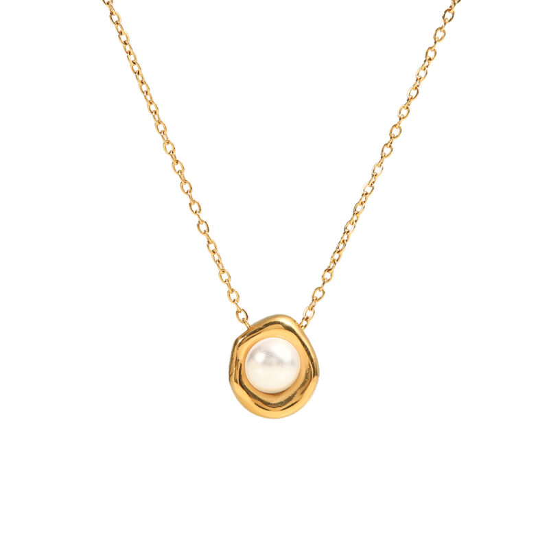 Youthway Delicate Cast French Vintage Pearl Pendant Necklace Waterproof Women Aesthetic Jewelry 2022 NEW