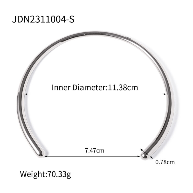 Youthway Smooth Stainless Steel Minimalist Glossy Choker for Women Waterproof Trendy Jewelry Gift 2024 New Arrival - Image 5