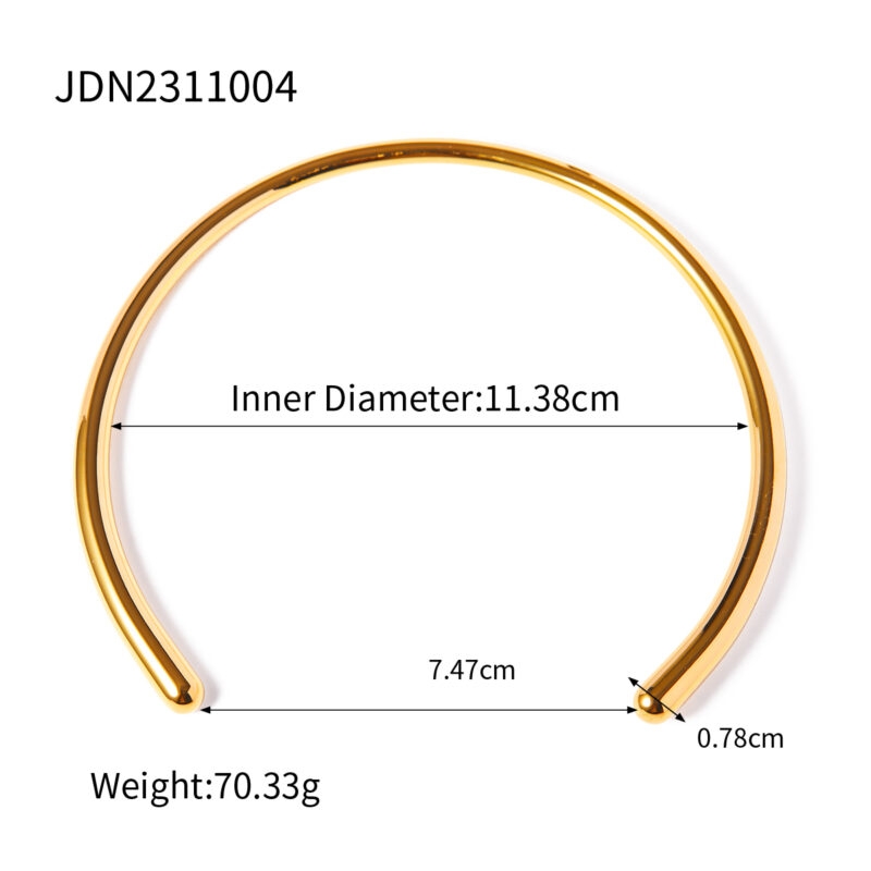 Youthway Smooth Stainless Steel Minimalist Glossy Choker for Women Waterproof Trendy Jewelry Gift 2025 New Arrival - Image 6