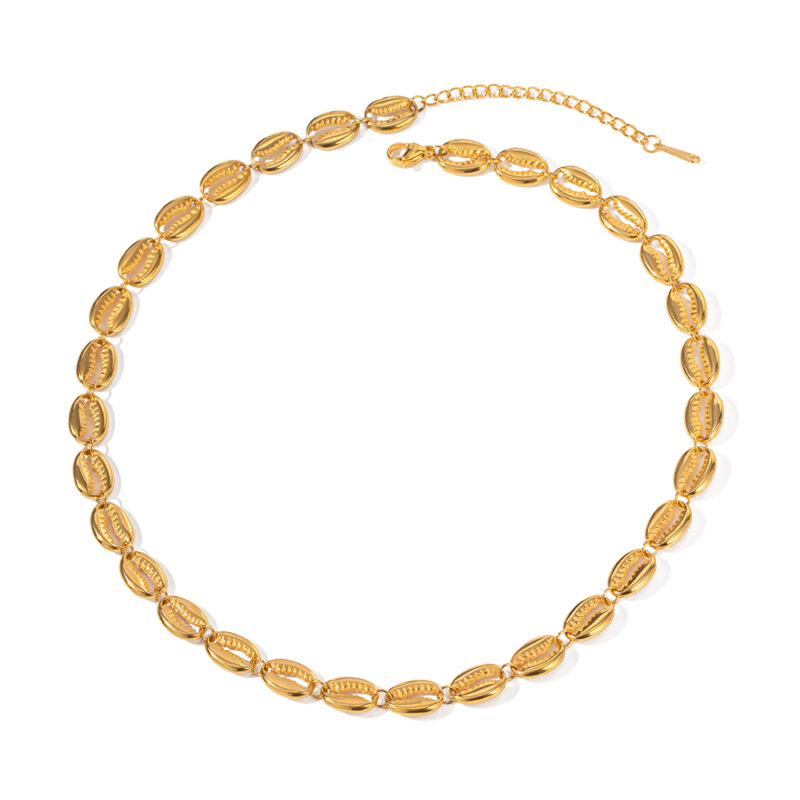 2023 New Trend Chic 18k Gold Plated Shell Shape Necklace Stainless Steel Fashion Jewelry