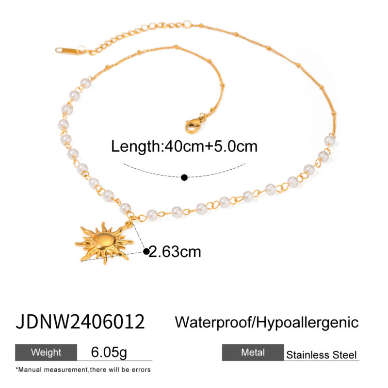 Youthway Personality Sun Pendant Necklace Elegant Multi-Pearl Chain Romantic Birthday Gift for Women Statement Jewelry Accessory - Image 6