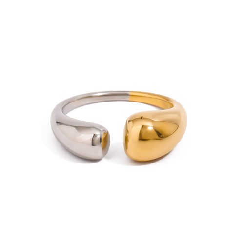 18K Gold Stainless Steel Rhinestone White Rhinestone Women Ring
