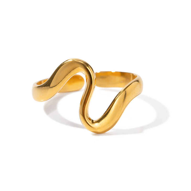 Simple Hollow Cross Opening Ring Stainless Steel Band Finger Ring Fashion Jewelry for Women