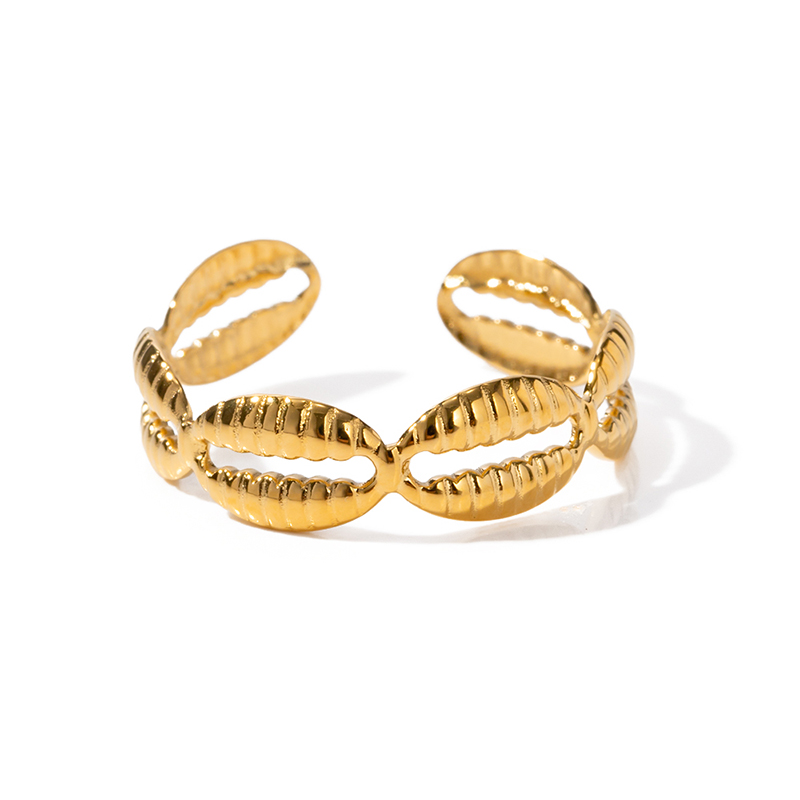 Ins Ocean Style Stainless Steel 18K PVD Plated Shell and Starfish Rings Tarnish Free Rings for Girls