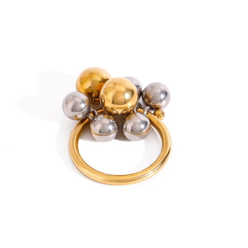 18k Gold Stainless Steel Irregular Geometric Line Liquid Open Ring Funky Trendy Adjustable Jewelry