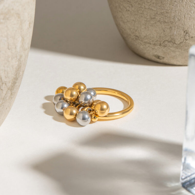 18k Gold Stainless Steel Irregular Geometric Line Liquid Open Ring Funky Trendy Adjustable Jewelry - Image 3
