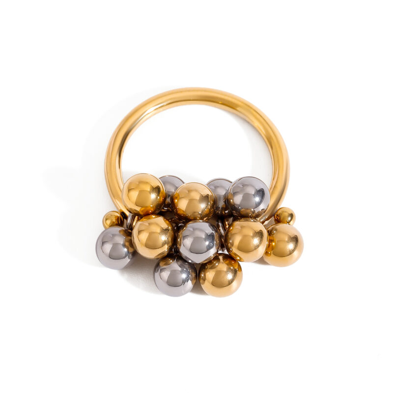 18k Gold Stainless Steel Irregular Geometric Line Liquid Open Ring Funky Trendy Adjustable Jewelry