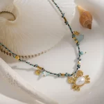 Youthway New Arrival Holiday Stainless Steel Pendants Natural Stone Charms Necklace Waterproof Bohemia Summer Jewelry Gift 2025