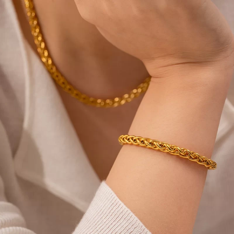 Statement Stylish Waterproof 18K Gold Plated Stainless Steel Bracelet Trendy Charm Jewelry Gift Men - Image 5