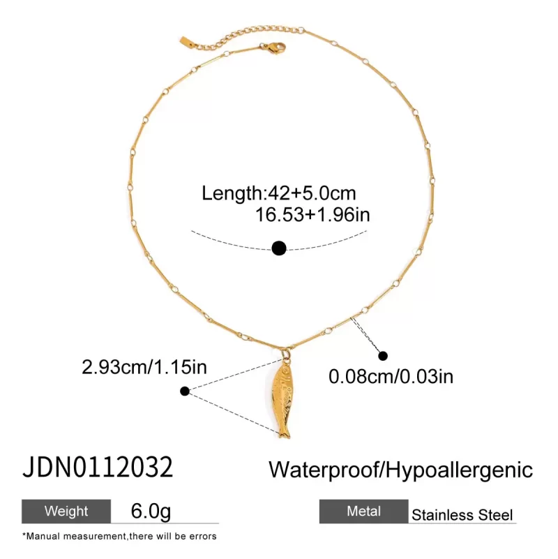 Youthwau 18K Gold Lucky Koi Fish Pendant Necklace Stainless Steel Summer Basic Daily Waterproof Jewelry Accessories Gift - Image 6