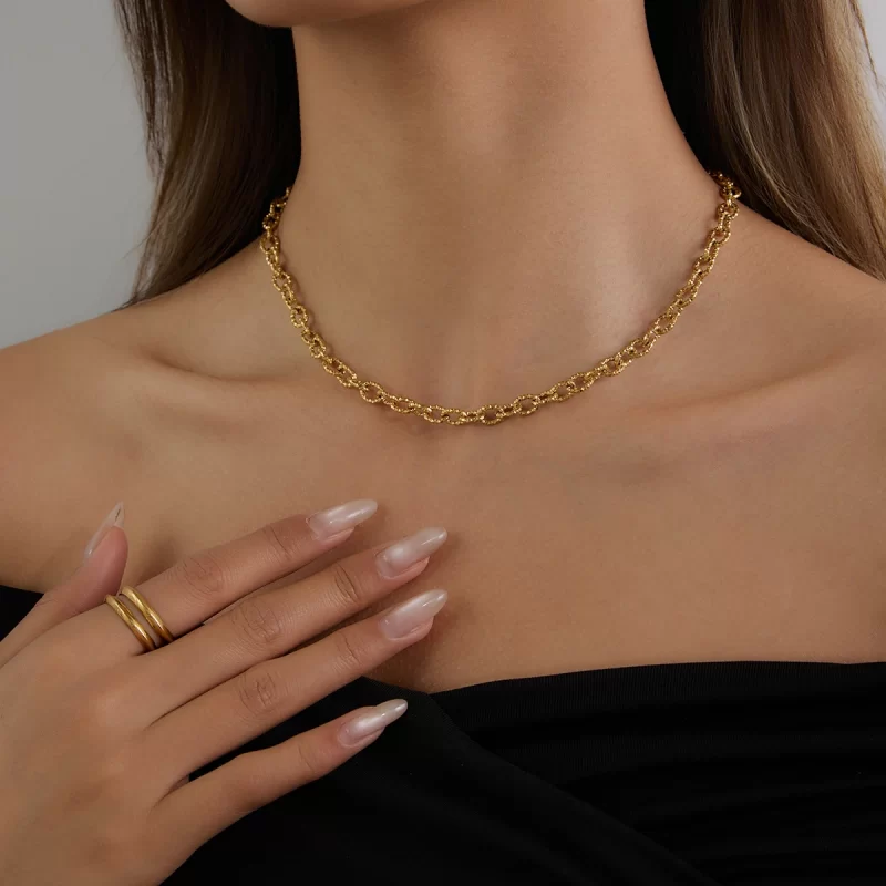 Youthway Necklace Match With Pendant Charms 18k Gold Color Plated Stainless Steel Metal Chain Necklace Set For Women Daily Wear - Image 2