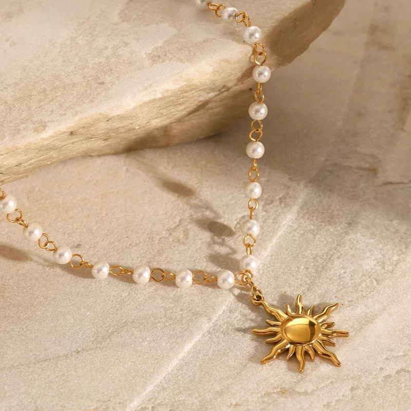 Youthway Personality Sun Pendant Necklace Elegant Multi-Pearl Chain Romantic Birthday Gift for Women Statement Jewelry Accessory - Image 5