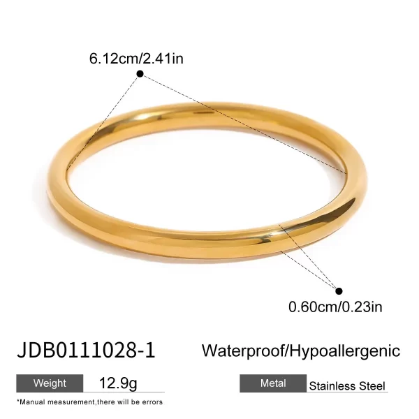 Women Stainless Steel Fashion Bracelet Width High Polish Glossy Smooth Big Hallow Elegant Bangle - Image 5
