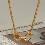 Youthway Personalized Versatile Gold Plated Stainless Steel Horseshoe Buckle Chain Necklace Waterproof Unisex Jewelry New 2025