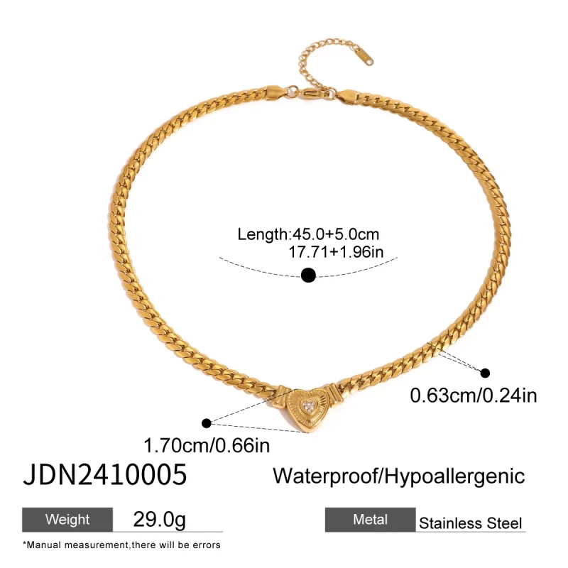 Youthway Stainless Steel Zirconia Heart Love Pendant Necklace For Women Daily Accessories Watch Chain Jewelry Gift 2024 - Image 6