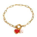 Oil drop Pearl And Pearl Stainless Steel charm Pendant Bracelet For Women Luxury Charm Fashion Jewelry Gift