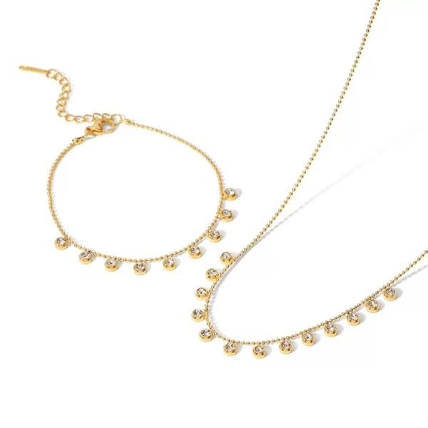 Youthway Stainless Steel Chain Neckalce Fashion 18 K Metal Texture Double Layered Trendy Jewelry fringe necklace french style - Image 4