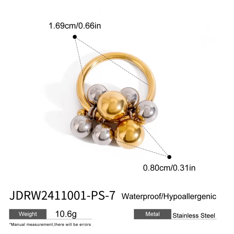 18k Gold Stainless Steel Irregular Geometric Line Liquid Open Ring Funky Trendy Adjustable Jewelry - Image 5