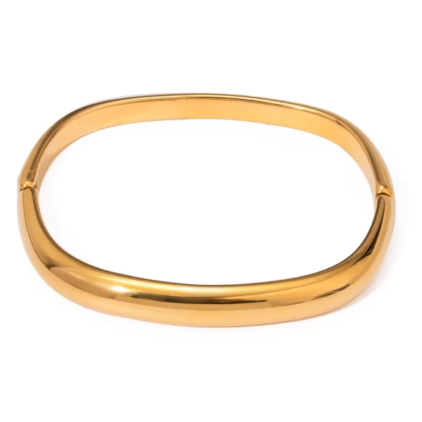 Square Minimalist Stainless Steel Bracelet Bangle Vintage Fashion Texture Waterproof Charm Jewelry Gift
