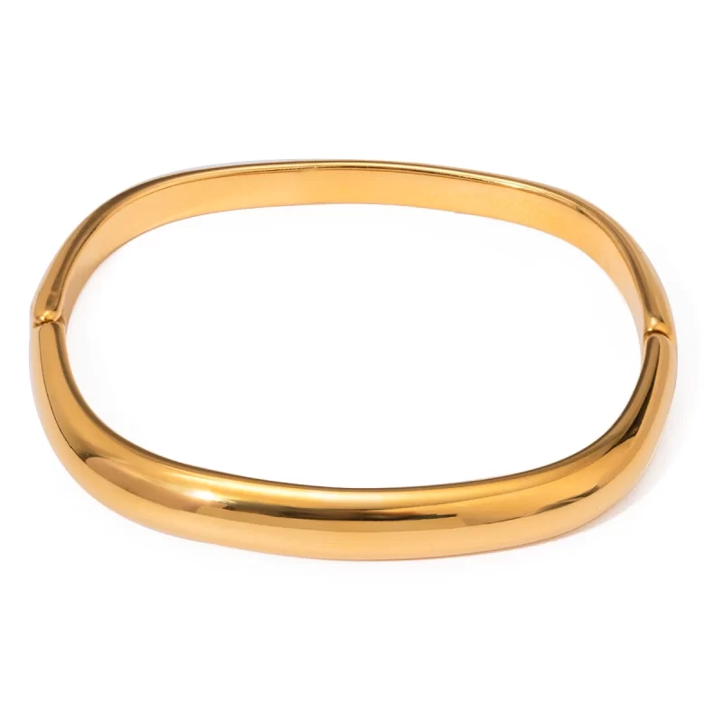 Square Minimalist Stainless Steel Bracelet Bangle Vintage Fashion Texture Waterproof Charm Jewelry Gift