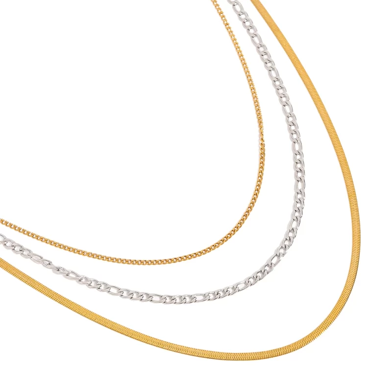 Youthway Versatile Statement Gold Plated Stainless Steel Multi Layers Chain Necklace Set For Women Anti Allergic Jewelry Daily - Image 5