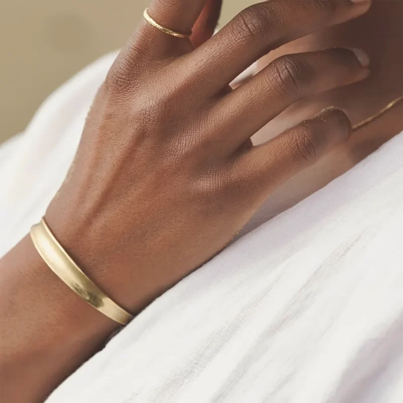 Glossy Stainless Steel Opening Bracelet Bangle Minimalist Personalized Trending Jewelry Women Waterproof - Image 3