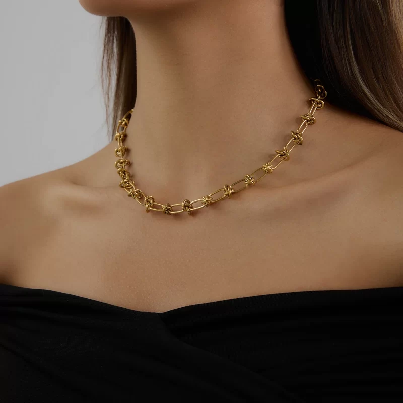 Youthway Necklace Match With Pendant Charms 18k Gold Color Plated Stainless Steel Metal Chain Necklace Set For Women Daily Wear - Image 3