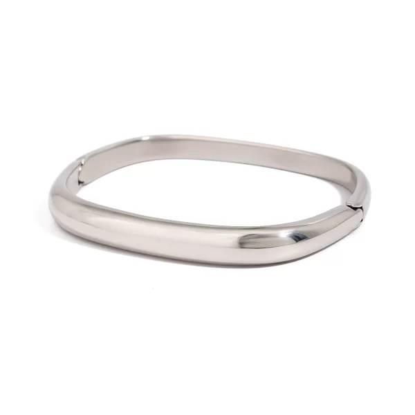 Minimalist Bangle Stainless Steel 18K Gold Plated Buckle Square Antique Bracelets Bangles For Women Waterproof Jewelry