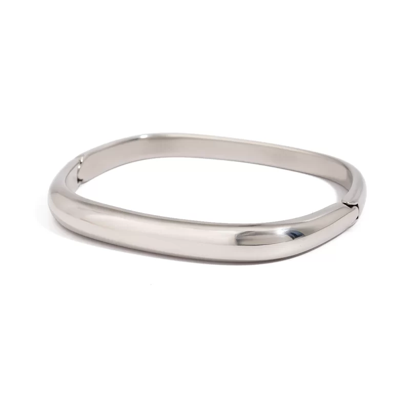 Minimalist Bangle Stainless Steel 18K Gold Plated Buckle Square Antique Bracelets Bangles For Women Waterproof Jewelry