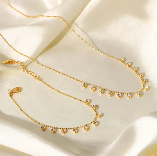Youthway Stainless Steel Chain Neckalce Fashion 18 K Metal Texture Double Layered Trendy Jewelry fringe necklace french style - Image 2