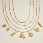Youthway Necklace Match With Pendant Charms 18k Gold Color Plated Stainless Steel Metal Chain Necklace Set For Women Daily Wear