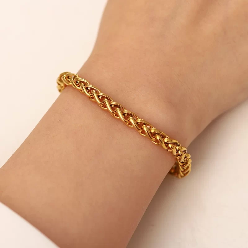 Statement Stylish Waterproof 18K Gold Plated Stainless Steel Bracelet Trendy Charm Jewelry Gift Men - Image 4