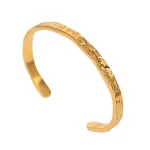 Metal Textured Hammered Stainless Steel Open Bangle Bracelet Geometric Vintage Style Daily Jewelry For Women