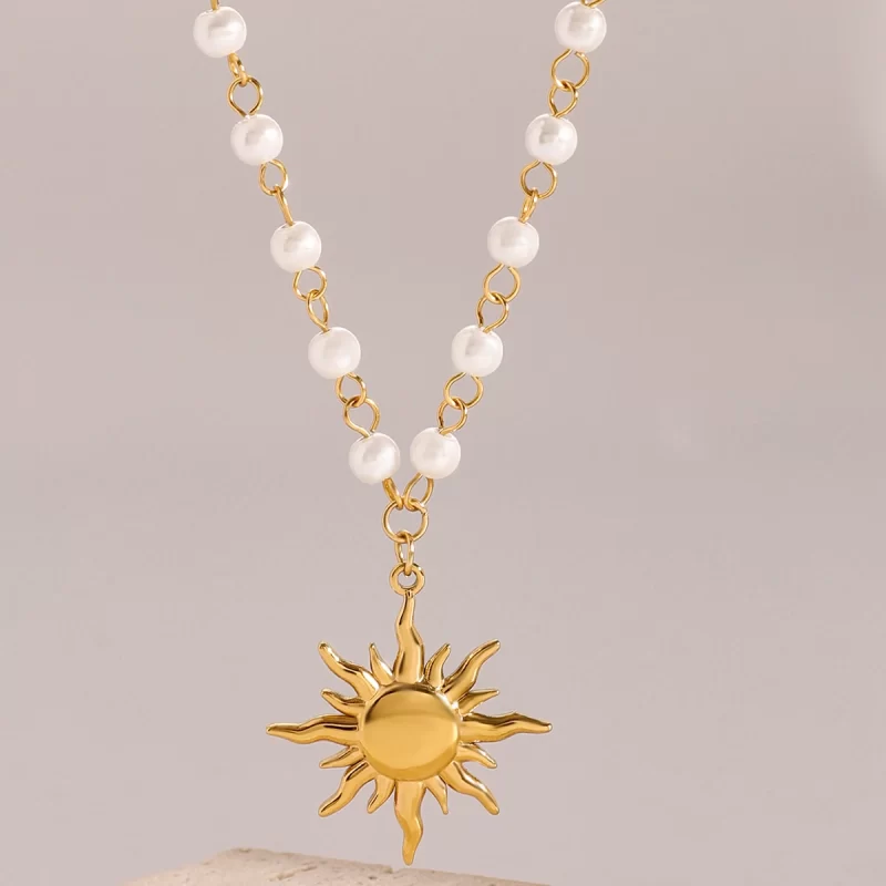 Youthway Personality Sun Pendant Necklace Elegant Multi-Pearl Chain Romantic Birthday Gift for Women Statement Jewelry Accessory - Image 4