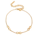 Waterproof 18K Gold Color Stainless Steel Bracelet Statement Fashion Personality Charm Jewelry Women