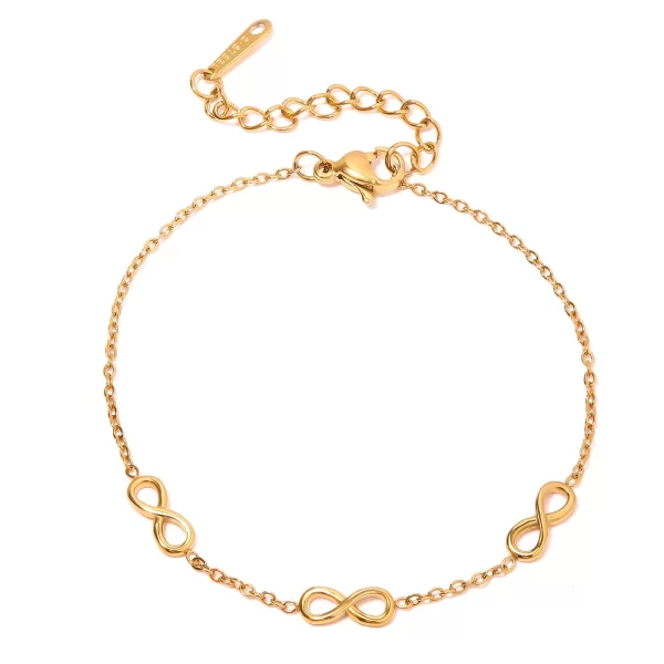 Waterproof 18K Gold Color Stainless Steel Bracelet Statement Fashion Personality Charm Jewelry Women
